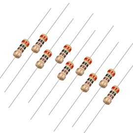 sourcing map 100 x Axial Carbon Film Resistors 200 Ohm 0.25 W 5% Tolerance 4 Colour Ribbons DE de