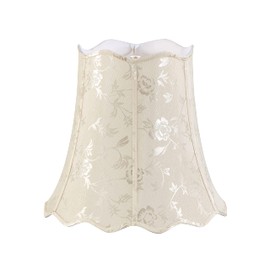 Aspen Creative 34067, Handsewn Pagoda Ivory Spider Shade, Jacquard Textured Fabric, 10" Top x 16" Bottom x 15" Slant