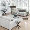 Modern Glass End Table, Small Round Side Table for Couch,