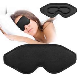 Antifaz para dormir para hombres y mujeres, antifaz para ojos con copa contorneada 3D mejorada,venda para los ojos, bloquea la luz, para transpirable y suave para dormir, yoga, viajar (negro)