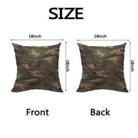 HOSNYE Army Camouflage Throw Pillow Cushion Covers Hunting Camo Green Hunter Decorative Square Accent Pillow Case 18 x18 inch