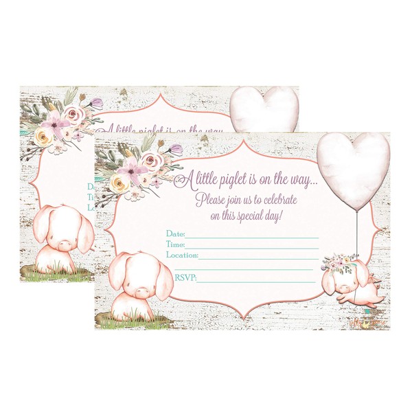 Silly Goose Gifts A Little Piglet Is On The Way Pig Themed Baby Shower Invite Decor Supply Supplies