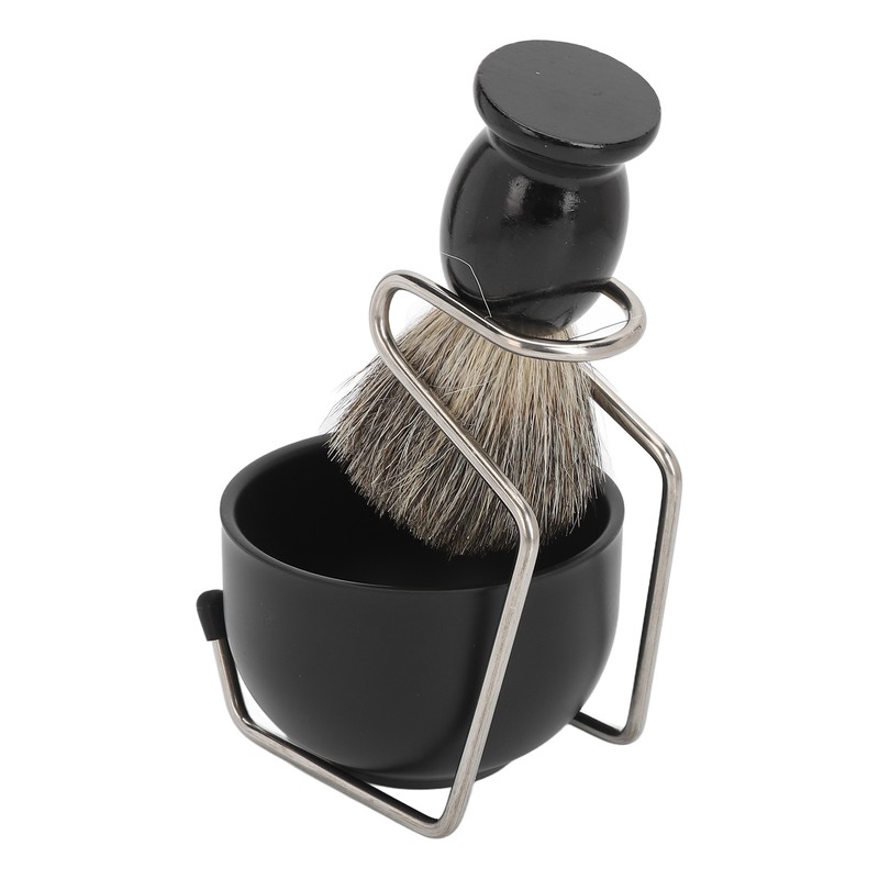 Men Beard Shave Set Brush Stand Foam Bowl Beard Brush