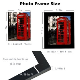 BESCRCL 5x7 Picture Frame Black Set of 6, Gallery Wall Frame for Wall Mounting or TableTop