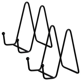 Pamtns Stand for Plates, Pack of 2, Display Stand, Easel Stand, Plate Stand, Metal Plate Stand, Decorative Plate Holder, Decorative Plate Holder, Picture Stand, 6 Inches, Black