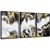 Zessonic Black and Gold Wall Art, Abstract Framed Canvas Print