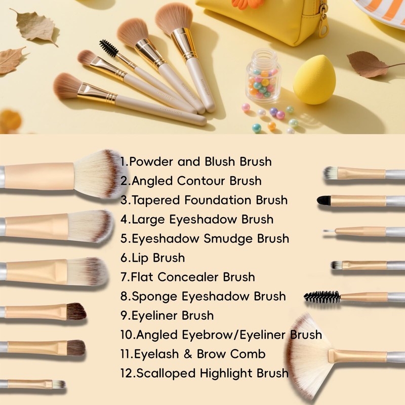 HMIEPRS 14 Piece Makeup Brush Set, Professional Make Up Brush