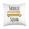Skoolie Squad School Bus Conversion RV Throw Pillow