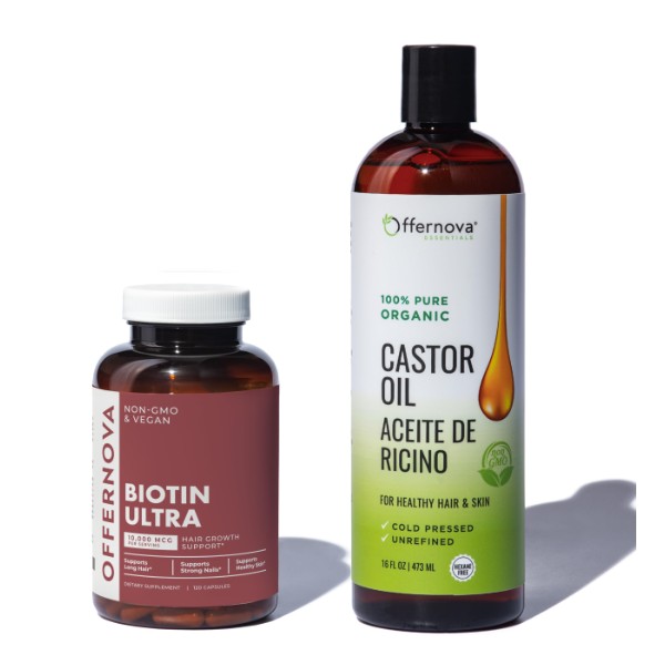Offernova Hair Growth Duo- Biotin Ultra + Organic Castor Oil