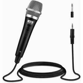 Moukey Dynamic Microphone with 13ft Cable Karaoke Microphone Metal Hand Held Heart Shape Wired Microphone for Singing Stage Party Karaoke Machine PA System Amplifier Mixer Silver