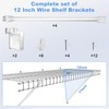 12 Inch Wire Shelf Brackets Set, 4 Pack Metal White
