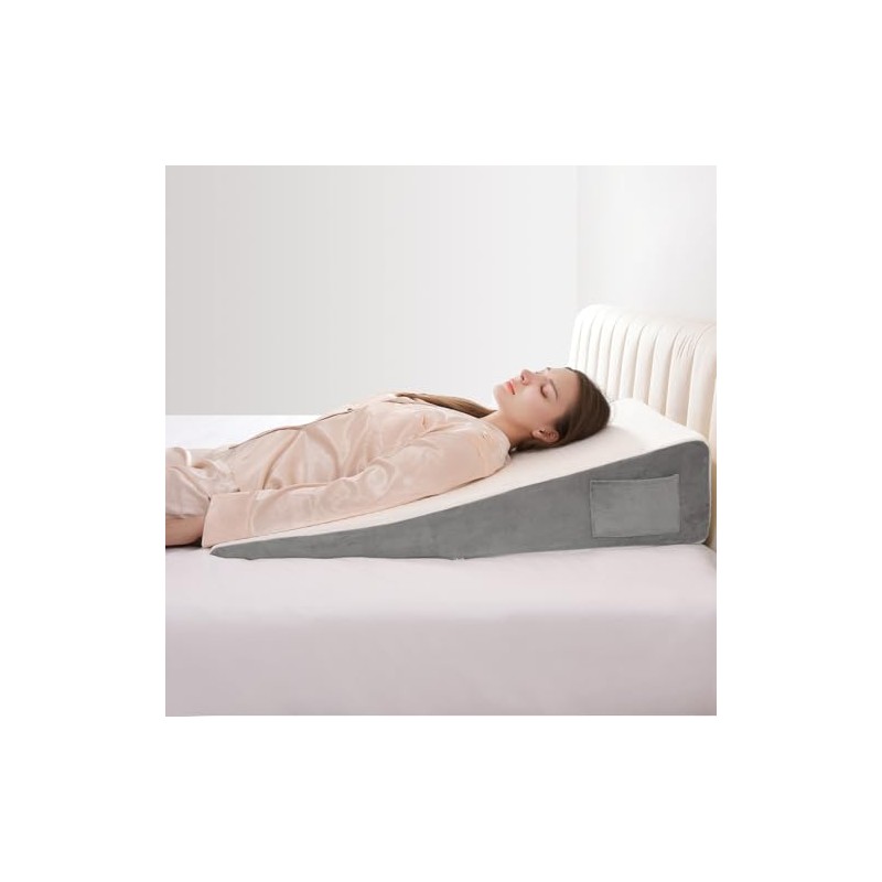 Vekkia 34" Extra-Long Wedge Pillow, Back & Arm Support, Bed