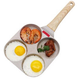 MYBO TV - Pancake Pan 4 in 1 This pan with compartments allows you to cook 4 different foods at the same time - non-stick, all types of cookers, grey