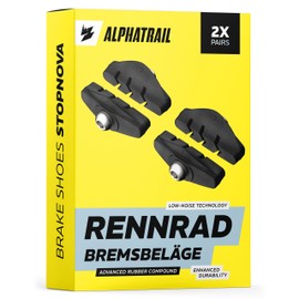 Alphatrail StopNova Road Brake Pads 50 mm - 2 Pairs | for Road Caliper Road Bike Brakes | Aluminium Rims