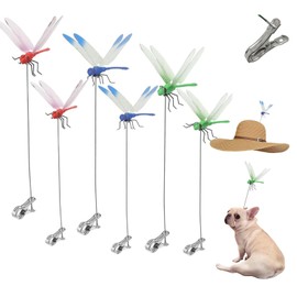 6 Pack 3D Realistic Dragonfly Clips - Colorful Plastic Garden Decor for Outdoor & Indoor Use, Hat/Clothing Accessories, Yard Patio Ornaments - Decorative Stakes (Assorted Colors)
