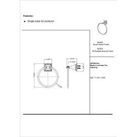 Designers Impressions 500 Series Oil Rubbed Bronze Towel Ring