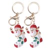 2Pcs Santa Keychain Pendant Cute Stylish Fahionable Decorative Hanging OrnamentsRed