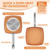 Toutrop Non-Stick Copper Square Frying Pan, 9.5" Chef Skillet with