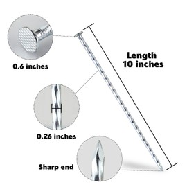 JPOIP 10-Inch Spiral Landscape Stakes, 100 Pack Heavy Duty Galvanized Metal Landscape Spikes Edging Anchoring for Paver Edging, Weed Barrier, Artificial Grass, Landscape Fabric