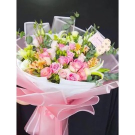 VOWOVOSDAY 20 Pcs Flower Wrapping Paper,Bouquet Wrapping Paper 23x23Inch Used for DIY Crafts, Gift Packagingr(Matte Pink08)