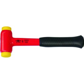 Eulenbach vollisolierter Schonhammer 745-25 – Rückschlagfreier Hammer mit auswechselbarem Kopf, isoliert bis 1000 V, 25 mm Kopfdurchmesser 491221