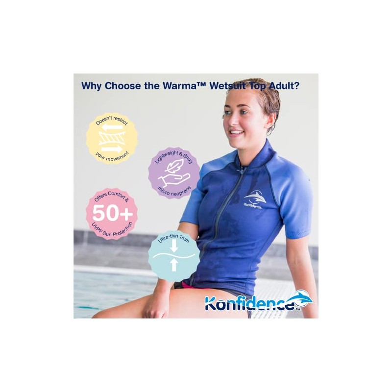 Konfidence Warma Wetsuit Top - Zipped Neoprene T-Shirt - Ideal