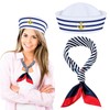 PPGGOPP Sailor Hat White Sailor Hat and Scarf, Colour A
