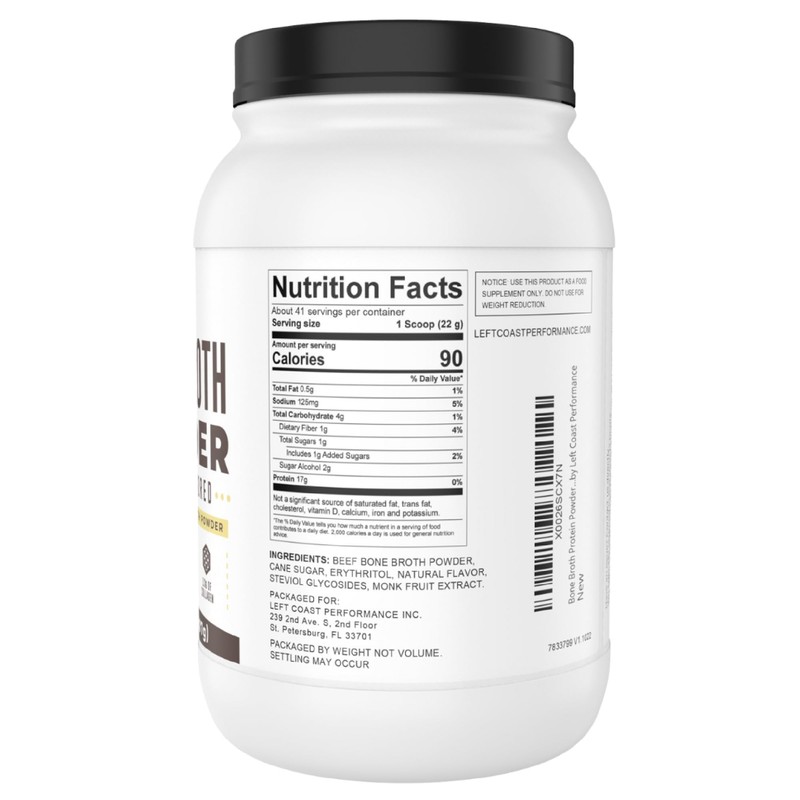 32oz Vanilla Bone Broth Protein Powder From Grass Fed Beef