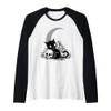 Cat Skulls Creepy Cute Kitty Goth Black Alt Alternative Raglan