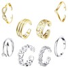 EQLEF Toe Ring Set Gold and Silver Adjustable Open Ring