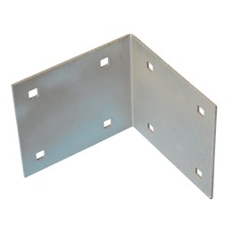Dock Edge Stationary Dock Corner Plate, Galvanized, 7/16" Holes for 3/8" Carriage Bolts, grey