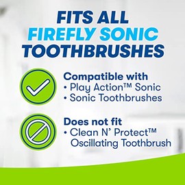 Firefly Sonic - Cabezales de cepillo para polvo de repuesto, compatibles con Play Action Sonic y cepillos de dientes sónicos, para mayores de 3 años, 