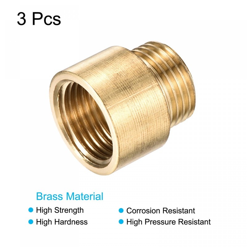 sourcing map Brass Extension Pipe Fitting 15mm G1/2 Female to
