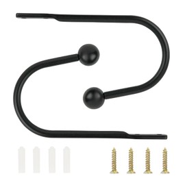 TAIYOU Pack of 2 Tiebacks Curtains Metal Curtain Tieback Hooks Decorative Wall Mounted Tie Hooks for Bedroom Living Room Bathrooms Kitchen Offices Dining Room Cafes Black Round Head