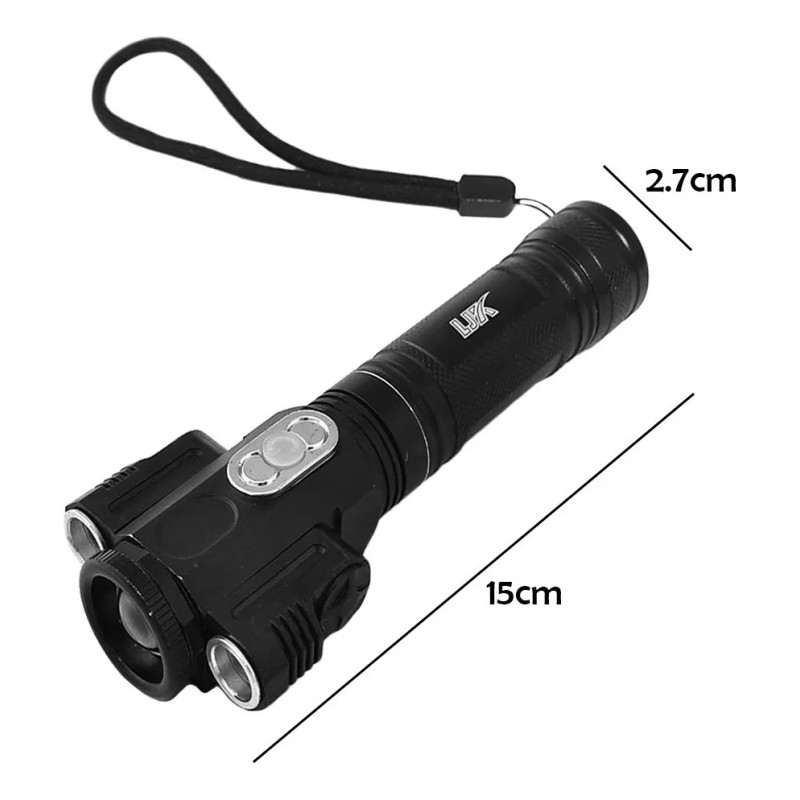 LJK Linterna 3 Focos Tactica 2000 Lm Imantada Luz Led