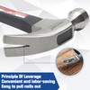 Claw Hammer 8Oz, MAXPOWER Curved Rip Claw Hammer Framing Hammer