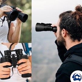 Bluelander Binoculares de Largo Alcance Portátiles Prismáticos 7X, 20 x 50, Impermeables, Profesionales de Alta Definición Enfoque Manual para Campamentos, Excursiones, Senderismo, Observar de Aves