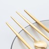 24Pcs Gold Silverware Set Knife Fork Spoon Rustproof Stainless Steel