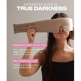 SUNDAYSILKS™ | Adjustable Silk Sleep Mask for Side Sleeper | Cloud-Like Comfort, Weighted for Deep Sleep | Soft Sleep Face Mask for Women & Men, Full Blackout, Cooling Silk Eye Mask for Sleeping (2PK)