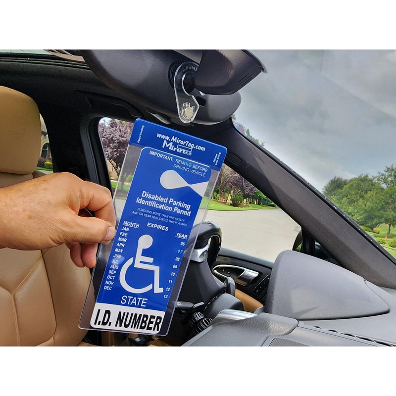 Mirortag Silver by JL Safety- Handicap Parking Placard Holder, Magnetically