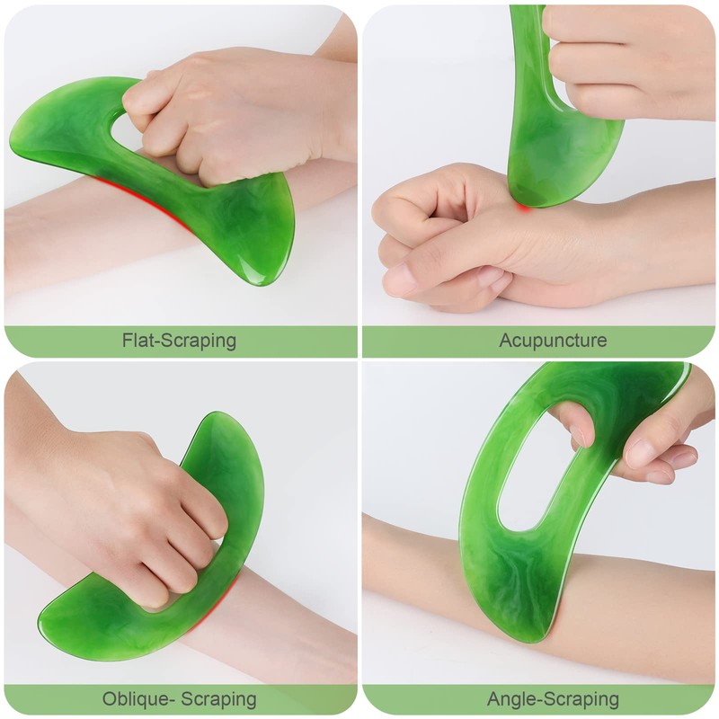 2 PCS Large Gua Sha Massage Tool, Resin Guasha Scraping