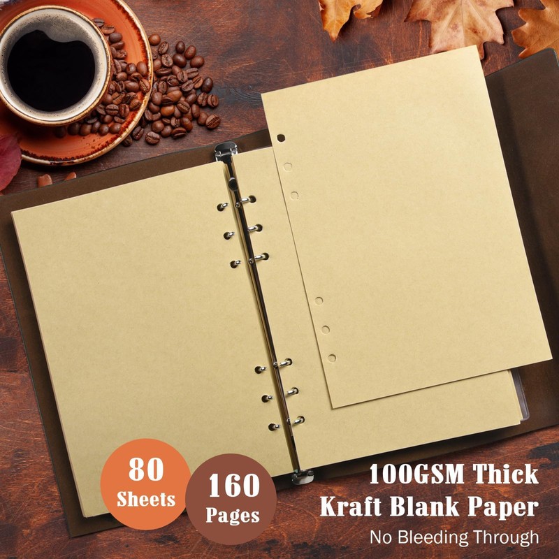 Journal Blank Pages Polyurethane (PU) Leather Refillable Vintage Sketch Book