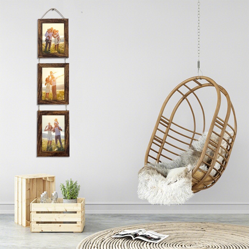 VMUZEDER 5x7 Wall Hanging Picture Frames Collage with 3 Opening