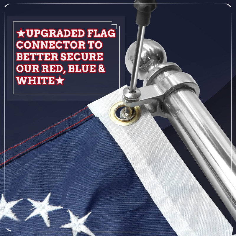 Anley Boat Flagpole Kit with Flag Pole and Mounting Base