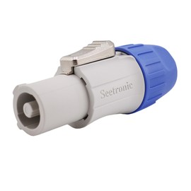 Seetronic SAC3FCB Lockable 3-Core AC Power Connector for Stage Lights, Sound Consoles, LED Panels, and Amplifiers (White, Power-Out, Indoor Use,1PC)