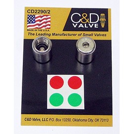C&D Valve CD2290 Package of 2 Tamper Resistant HVAC 1/4" Male Flare Locking Cap