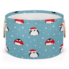 Penguin Point Storage Basket Cube Laundry Basket Large Storage Basket Bin with Handle Clothes Basket Laundry Hamper Organizer for Nursery Home Office