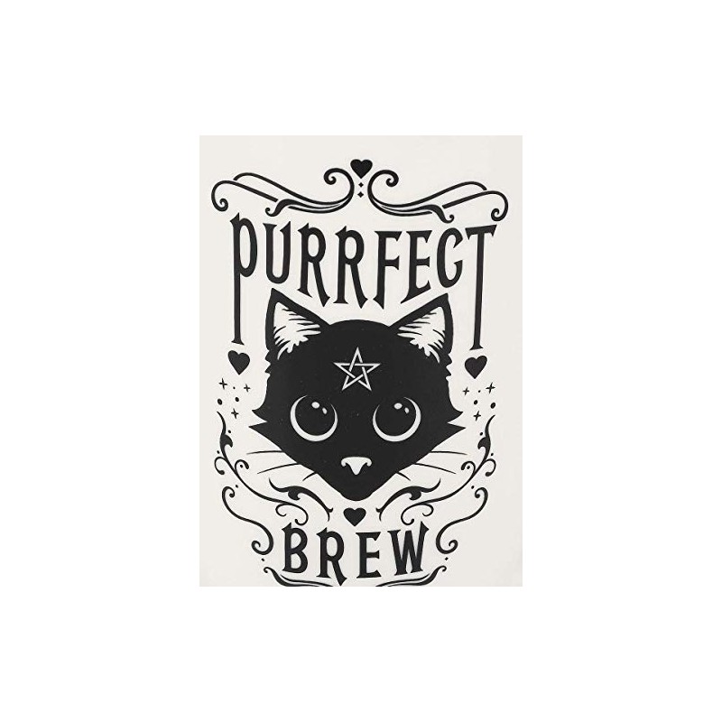 Alchemy Gothic Cup and Spoon Set Purrfect Brew White/Black