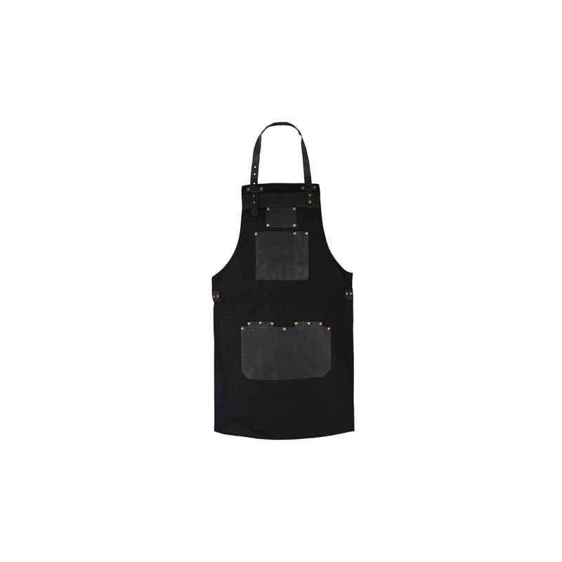 Canvas Apron with Leather Pockets & Holders – Chefs, Bakers,