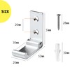 Wall Mount Hook Foldable Hook 3-Piece Set Silver Flat S